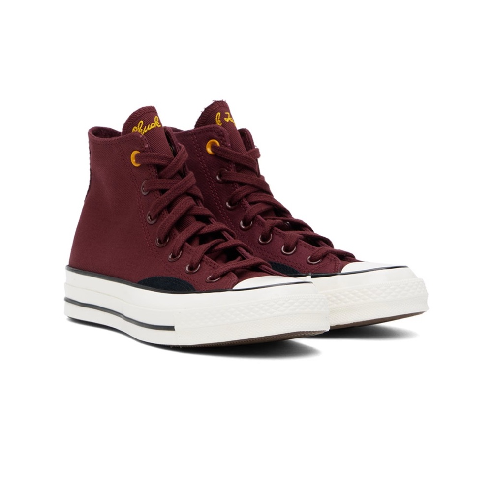 Converse Chuck 70 Burgundy High-Top Sneakers Mixed Materials - Picture 8 of 8